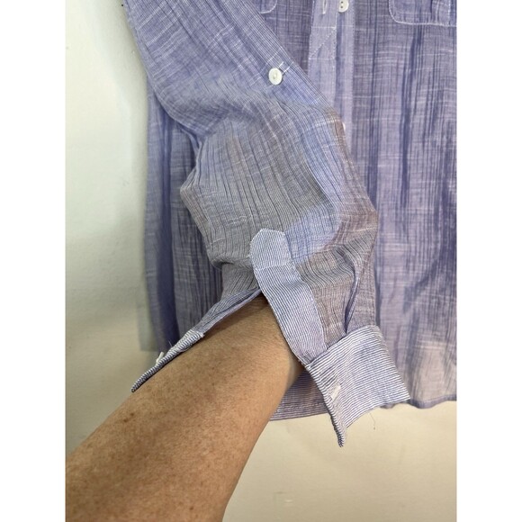 chicos Button Up Lavender Light Knit blouse top shirt 0 S 4 6 - Picture 5 of 10